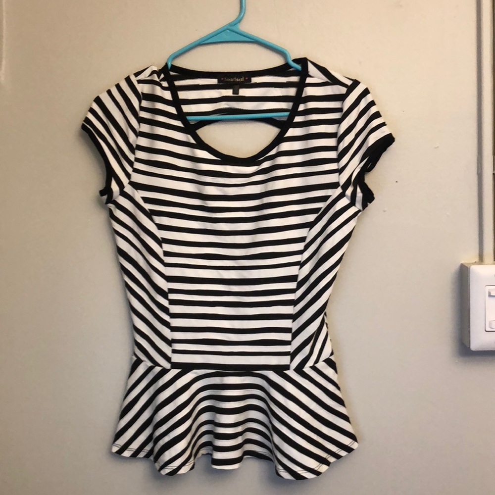 Striped peplum top